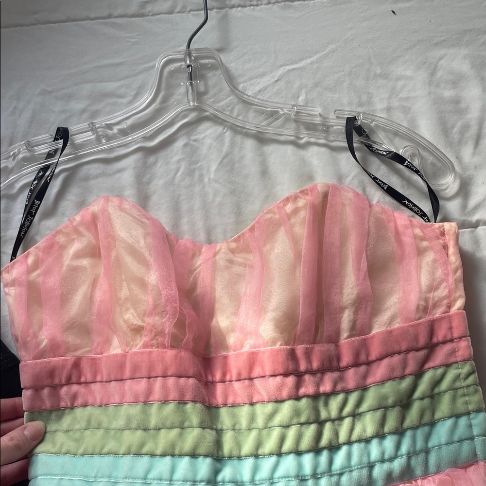 NWT Betsey Johnson Women’s Vintage Pink Tulle Layered Floral Cocktail Dress - 6 - Picture 10 of 13